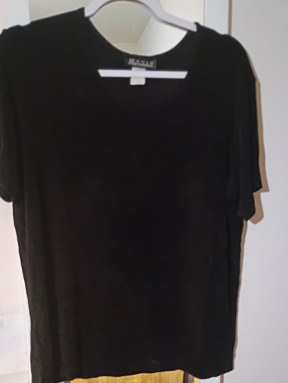 David & Alexander Black Thin Ribbed Knit Top XL